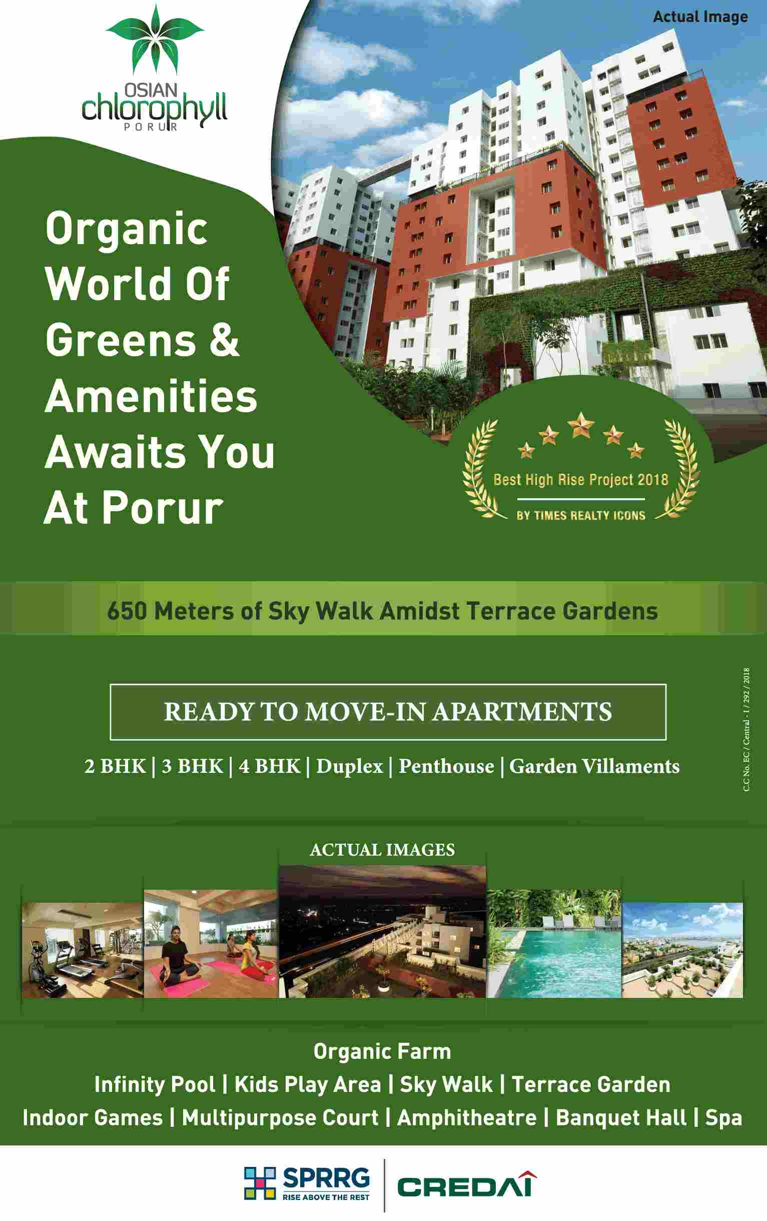 Book ready to move apartments & experience organic world of greens at SPR Osian Chlorophyll in Chennai